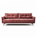 Sofa z naturalnej skóry w kolorze różowym 210 x 90 x 85cm